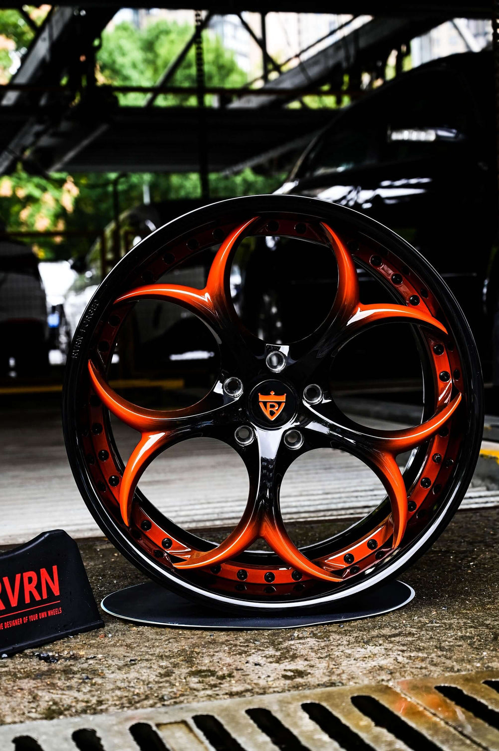 2021 Corvette C8 Z51 on RVRN RV-DS016 forged wheels in Sebring Orange Fade To Black (photo 09)