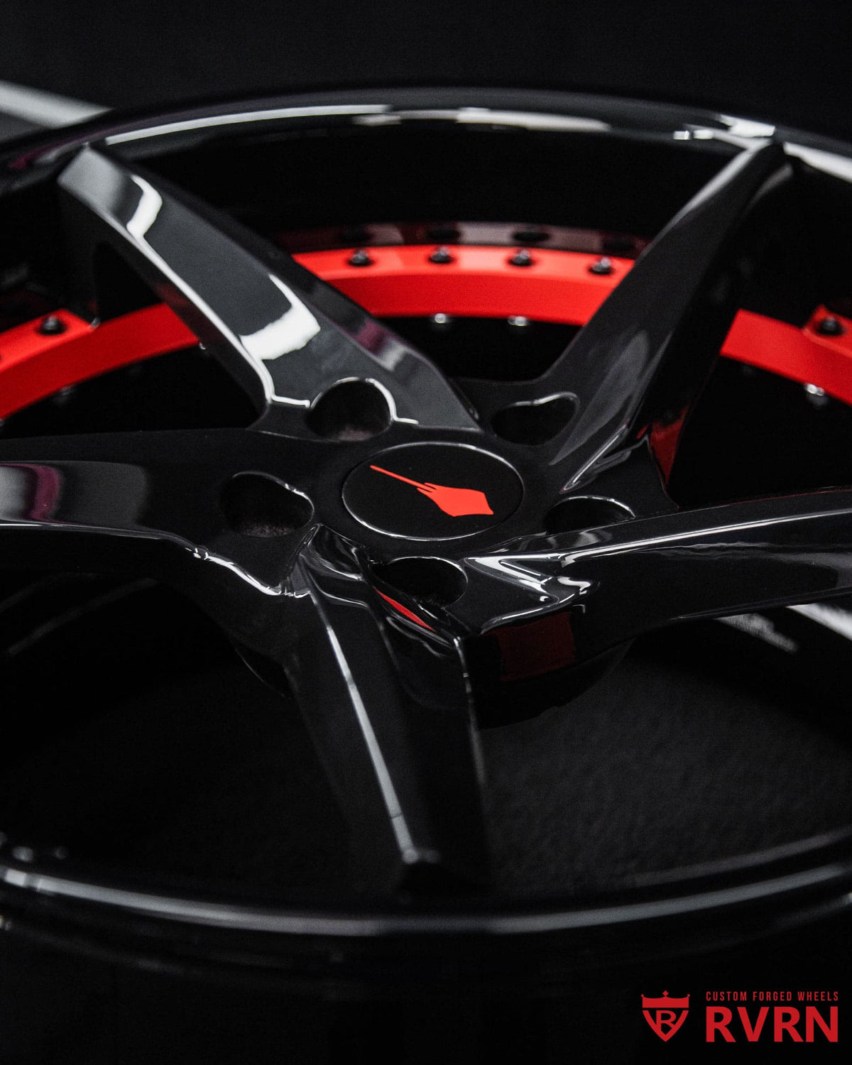 2021 Corvette Z51 Black & Red Wheels: RV-DC35