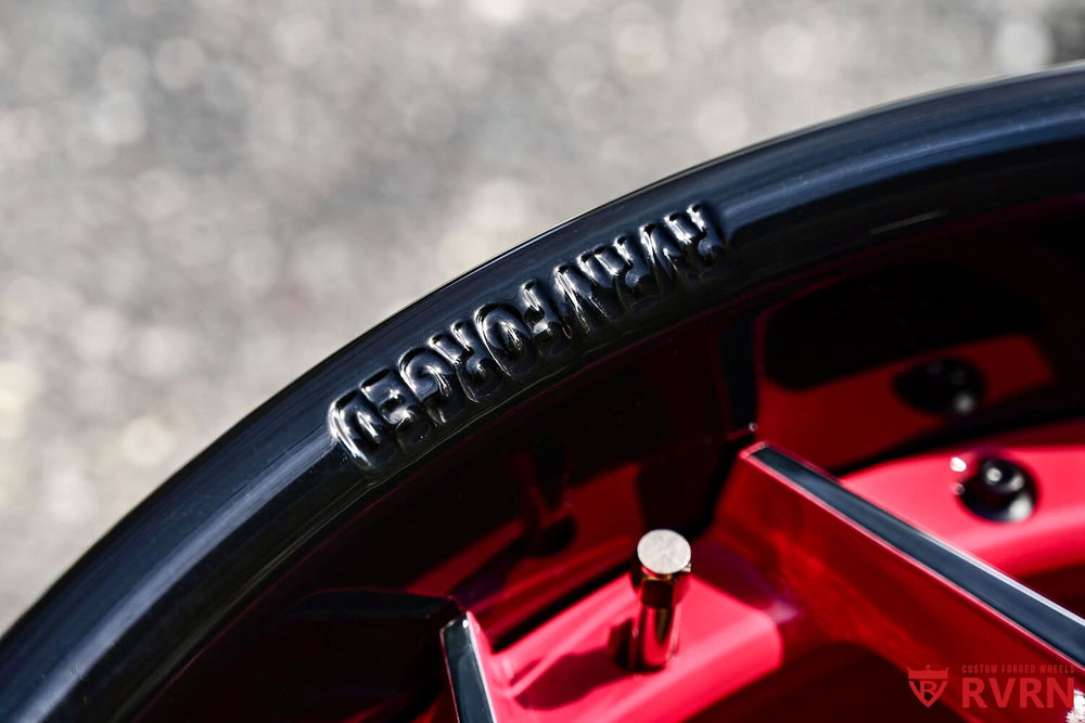 	Gloss black deep dish barrel on custom Charger rims