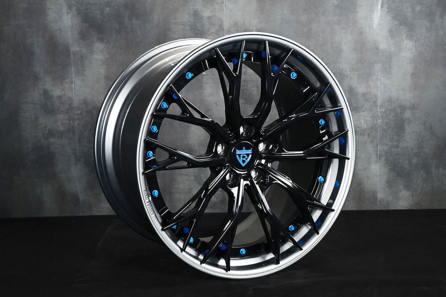 2022 Corvette C8 Stingray Custom Gunmetal Gray & Black Forged Wheels: RV-DC04