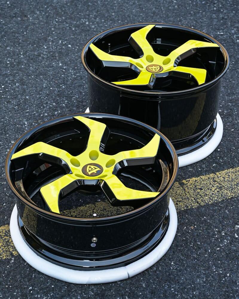 C8 Corvette 5-Spoke Yellow & Black Custom Forged Wheels – RVRN WHEELS