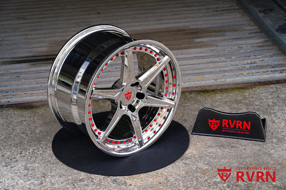 custom C8 wheels RV-DC19 full chrome deep lip 19x8.5 20x11 polished barrel detail