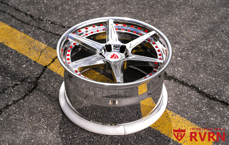 custom C8 wheels RV-DC19 full chrome deep lip 19x8.5 20x11 polished barrel detail