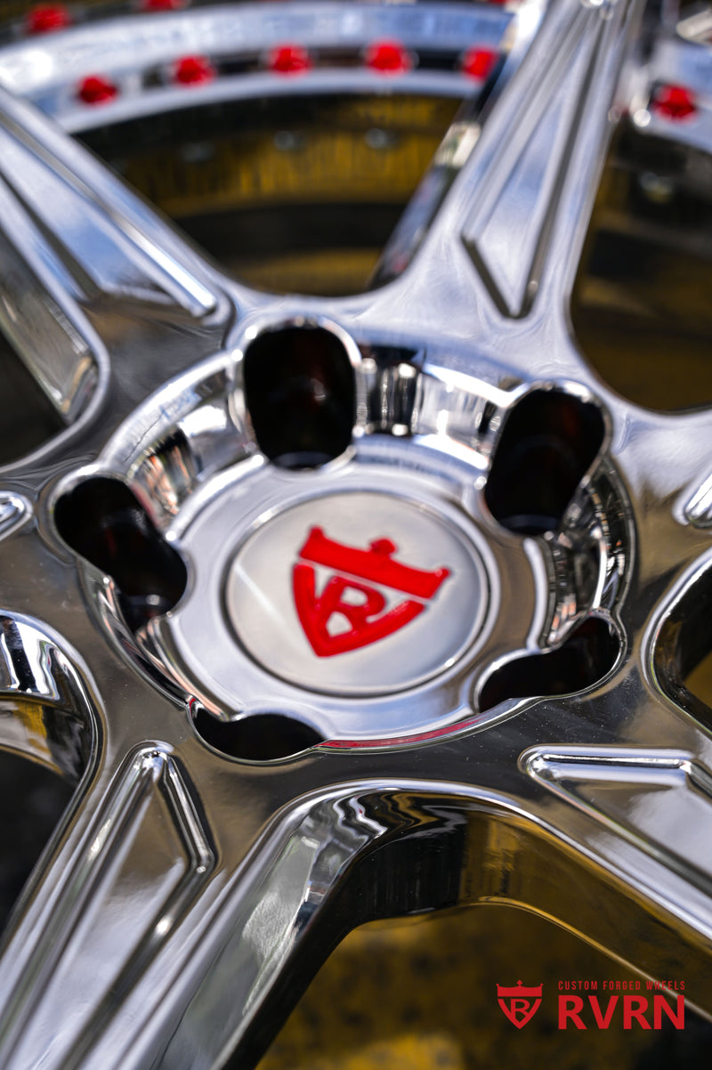 C8 Stingray chrome forged wheels close-up deep dish lip and CHROME finish