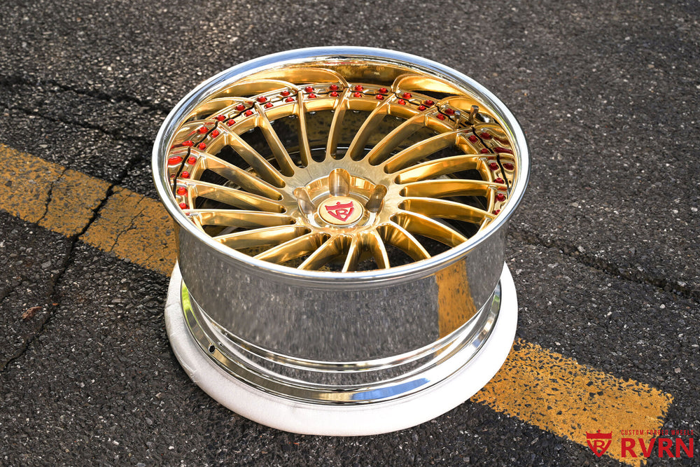 Dodge Charger deep dish rims RV-DN01 chrome barrel side view