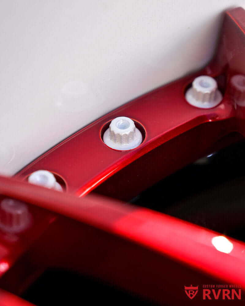 2022 Dodge Challenger 392 Widebody Custom White & Red Forged Wheels: RV-T081