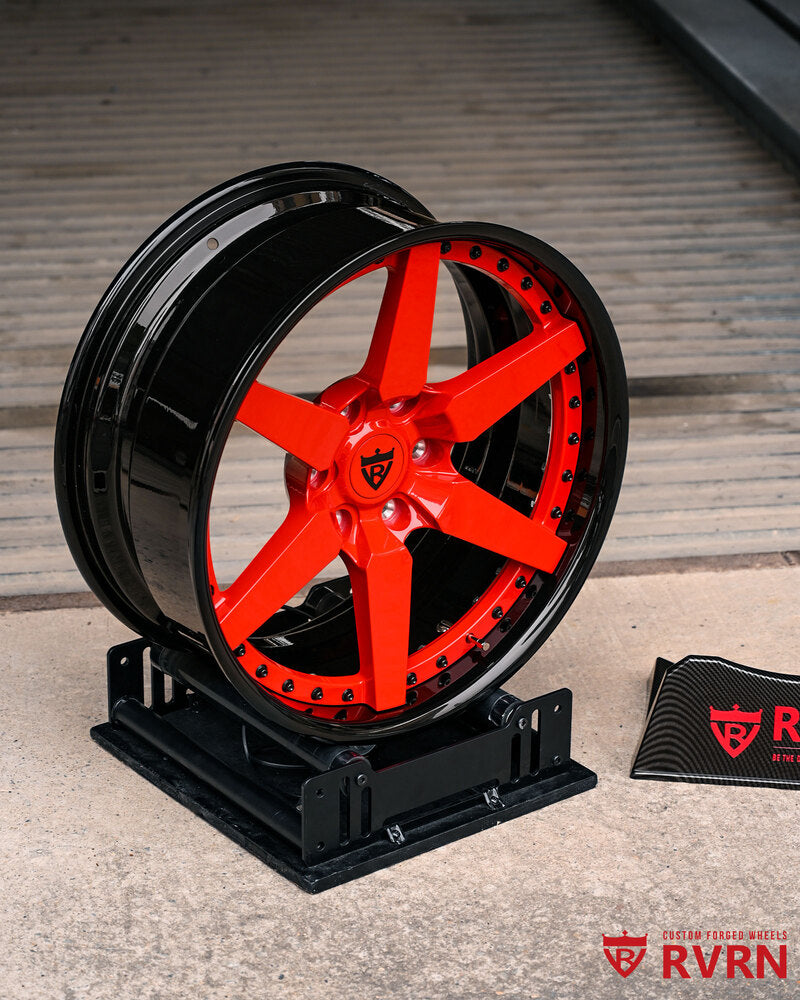 2022 Dodge Ram TRX Custom Deep Dish Black & Red Forged Wheels: RV-DF14