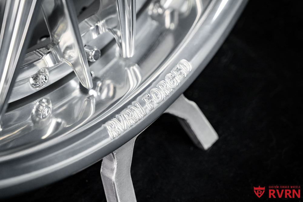 RVRN forged wheels Lexus ES300h polished aluminum staggered setup 19 inch luxury sedan fitment