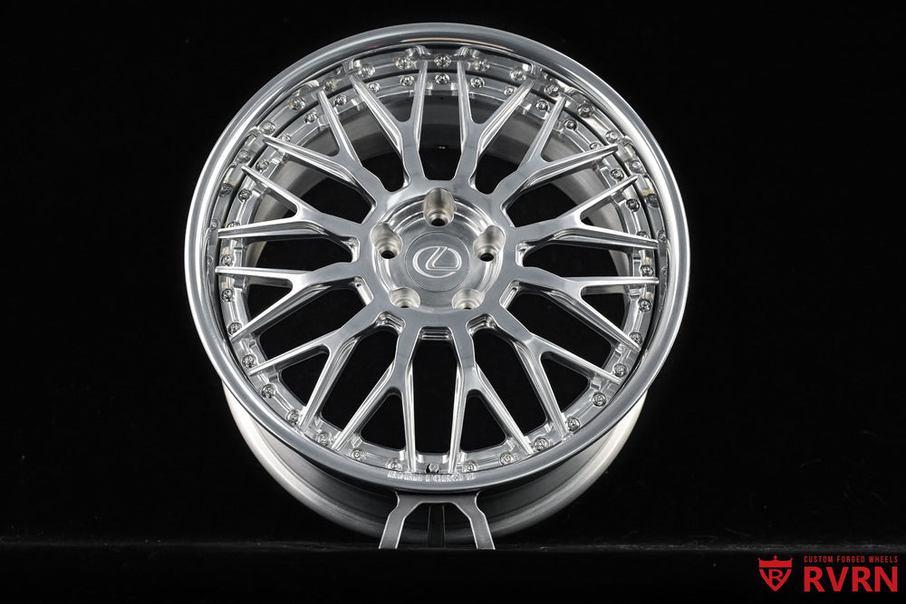 Design your own wheels Lexus ES300h 19 inch RV-DG122 polished aluminum custom offset 19x8.5 +35 19x10 +45