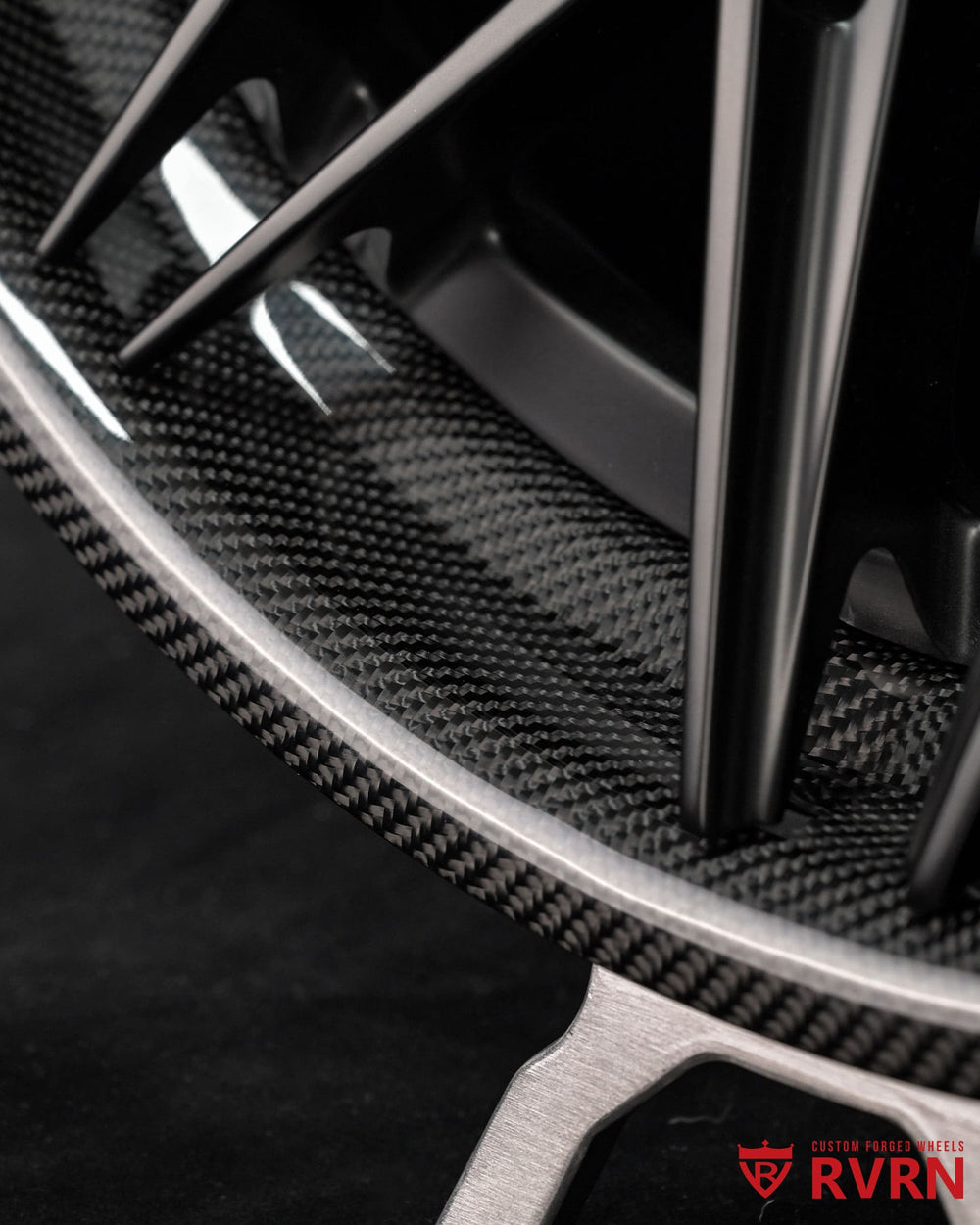 Custom Model S black wheels by RVRN Wheels featuring lightweight forged construction and deep concave profile