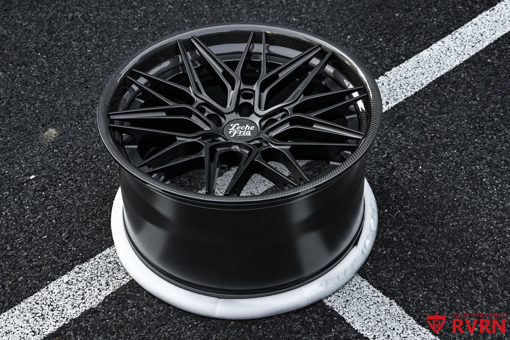 RVRN RV-C081 Tesla forged wheels for 2022 Tesla Model S in 20x10 +33 and 20x11 +35 matte black deep concave setup