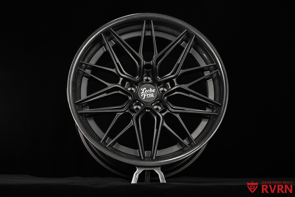 RV-C081 matte black wheels for Tesla Model S with forged monoblock construction and OEM brake clearance