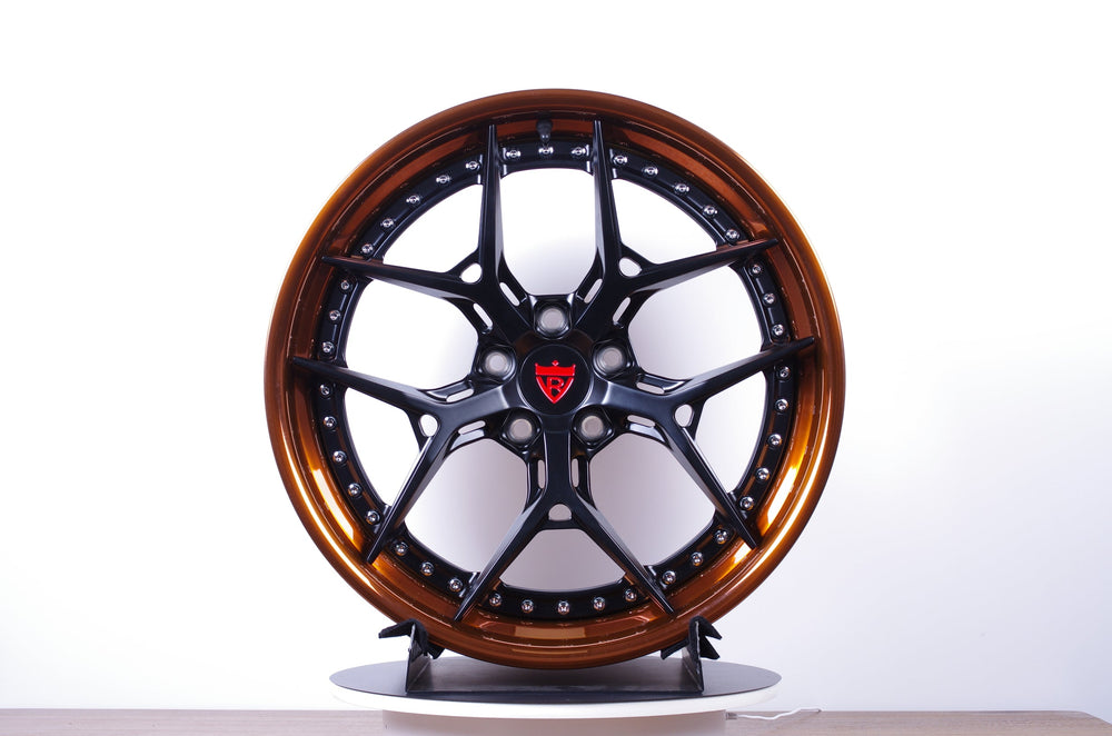 2022 Chevrolet Camaro on RVRN RV-DR08 forged wheels in Flat Black Spoke with Polished Bronze Barrel (photo 03)