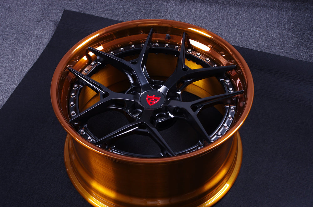 2022 Chevrolet Camaro on RVRN RV-DR08 forged wheels in Flat Black Spoke with Polished Bronze Barrel (photo 07)