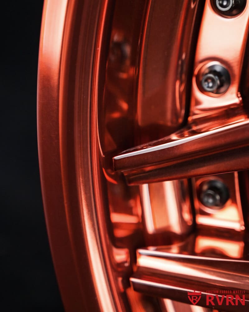 Polished rose gold design of RV-C081 aftermarket Hellcat wheels