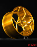 Side lip detail of RV-MC491 22x11.5 forged wheel for 2023 Aston Martin DBX 707, brushed gold finish