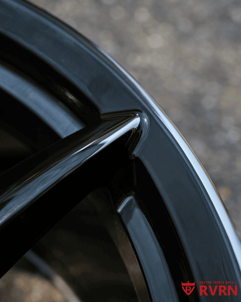 Machined detail on RV-MC35 5 spoke forged wheel
