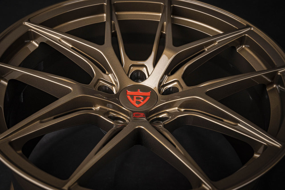 Shiny bronze forged wheels on Camaro 2SS side view – RVRN custom design