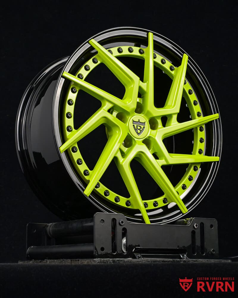	Acid green and gloss black wheel combo on 2023 Campagna T-Rex
