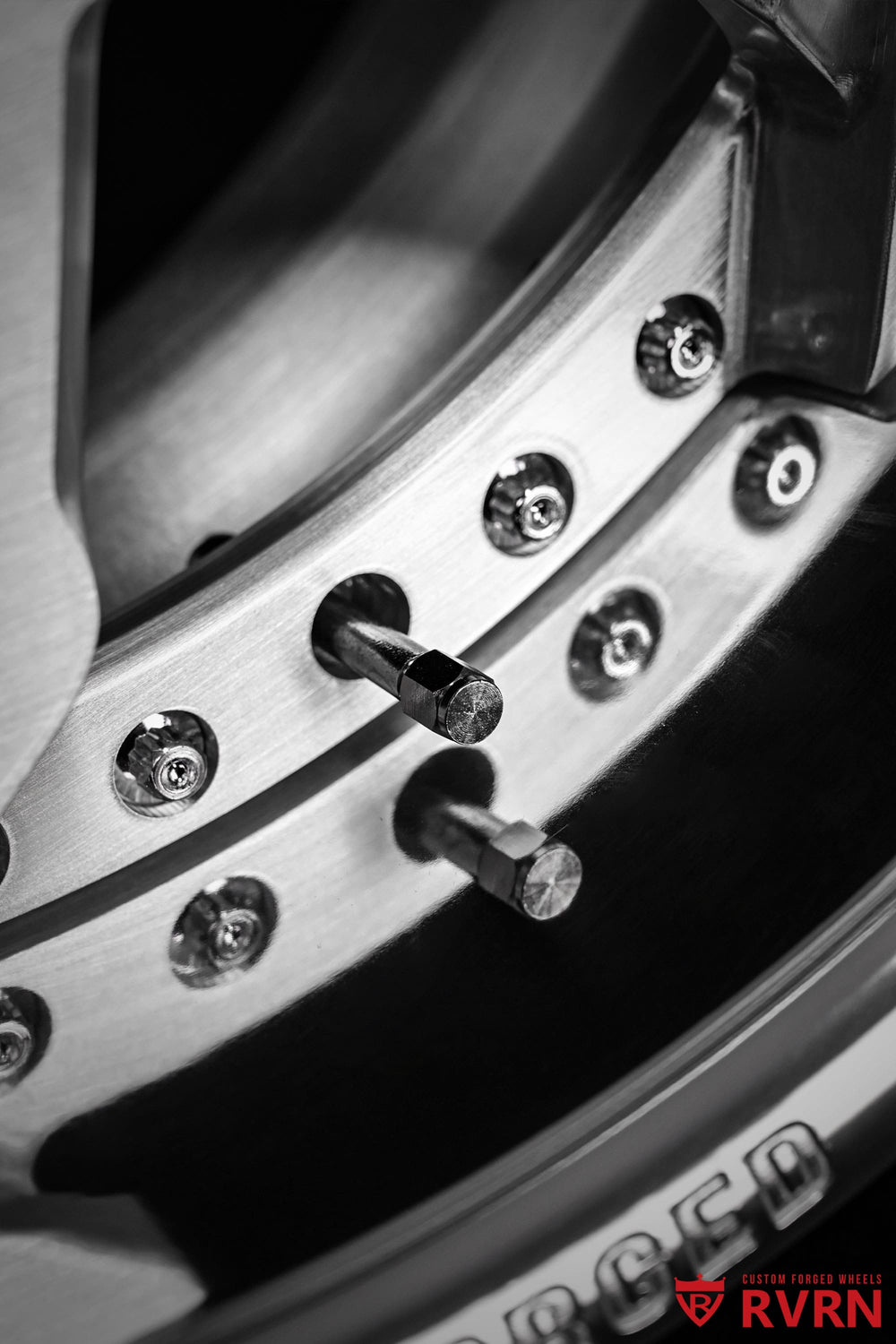 RVRN RV-DC11 20x11 rear chrome forged wheel for the Corvette C8 Stingray, custom deep dish design with -53MM offset