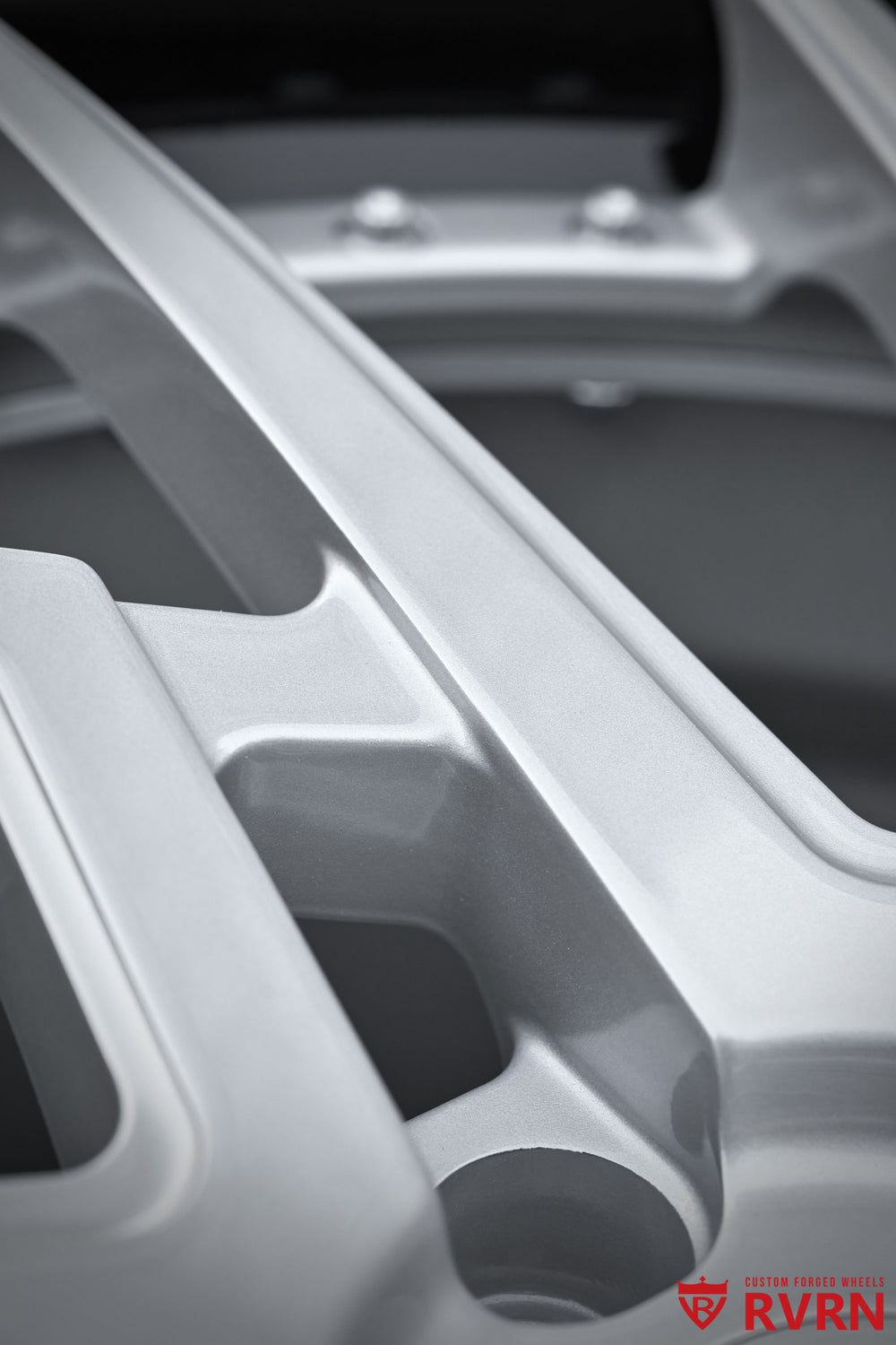 2023 Corvette C8 Stingray Z51 70th Anniversary RV-DF041 2-Piece Forged Directional wheels with Silver Flare Metallic spoke, Silver Flare Metallic flange, Gloss Black outer barrel, visible two-piece hardware and detailed studio or vehicle-ready view image 11