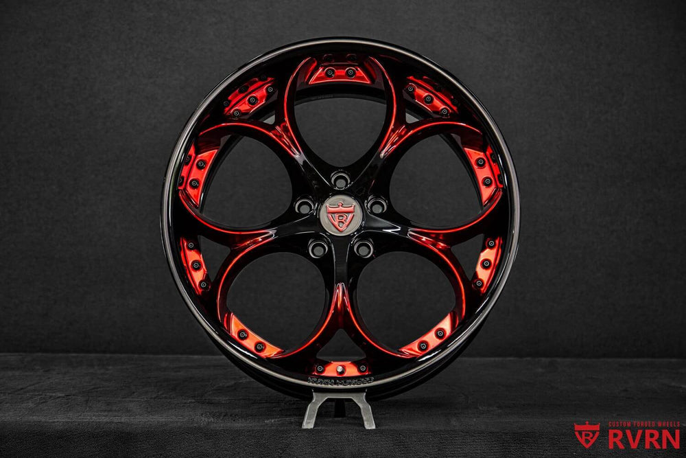 Top view showcasing C8 rims with gloss black fade