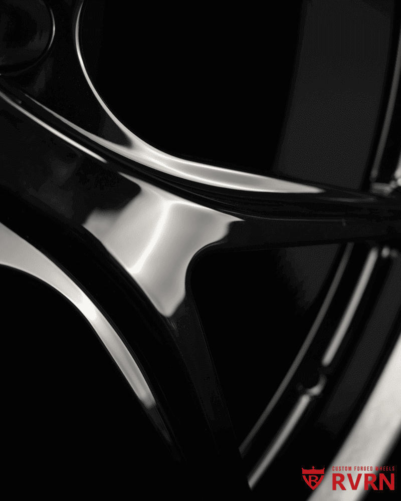 Low angle showing aggressive concave forged wheels on Hellcat