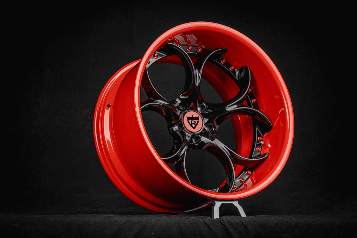 2023 Dodge Charger Custom Deep Dish Orange Forged Wheels: RV-DS016