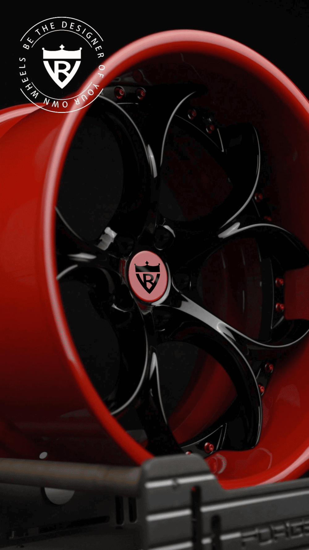 Rear forged wheel close-up on 2023 Dodge Charger custom project