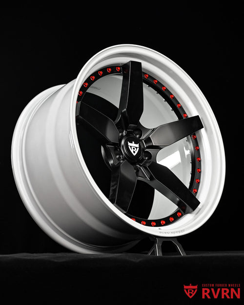 Wide rear 22x12 forged wheel setup for Dodge Durango Hellcat with deep dish ivory white barrel