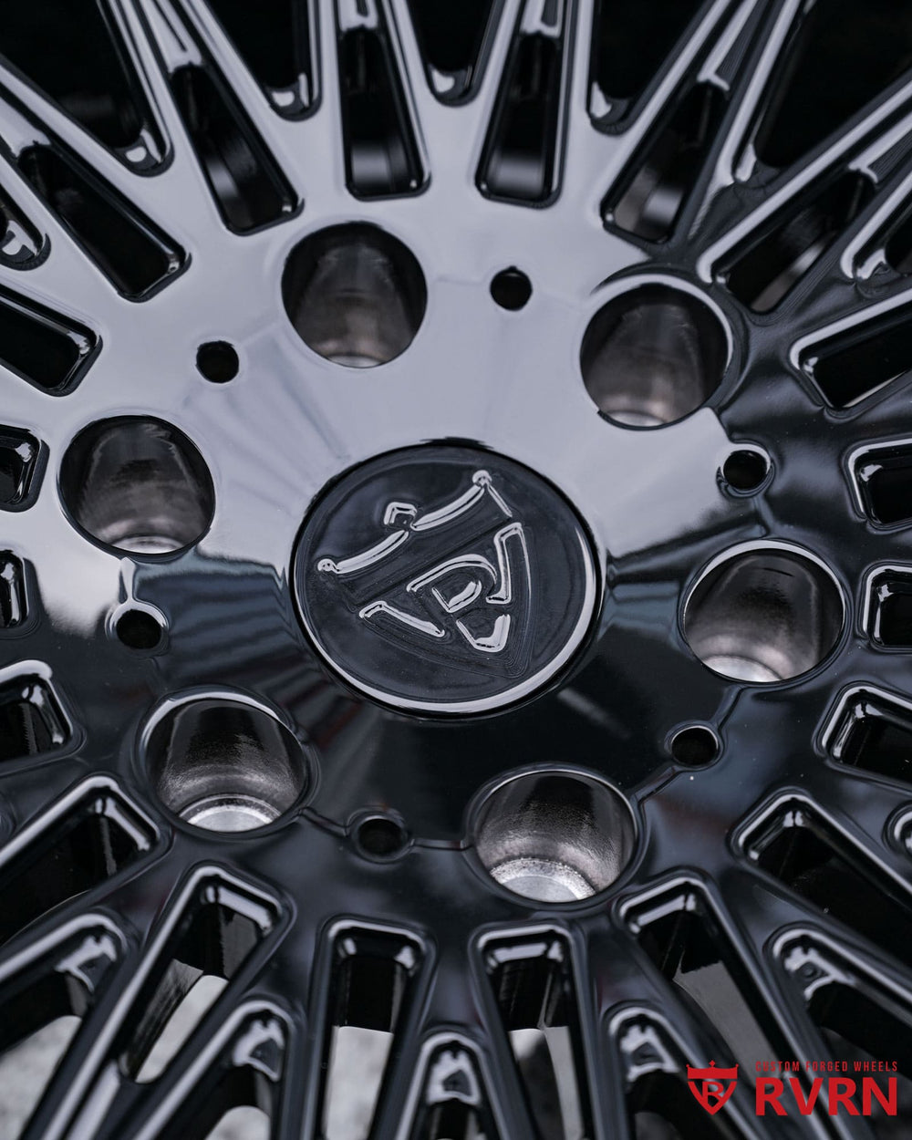 Deep concave multi-spoke forged design for high-performance trucks like Shelby Super Snake.