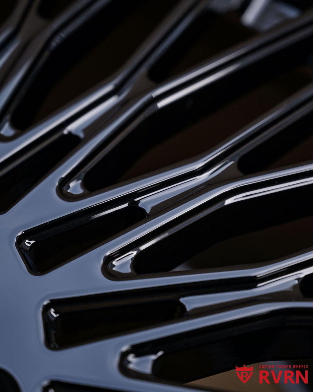 Side profile of RVRN MC22 one-piece forged wheel, deep concave design for F150 Shelby.