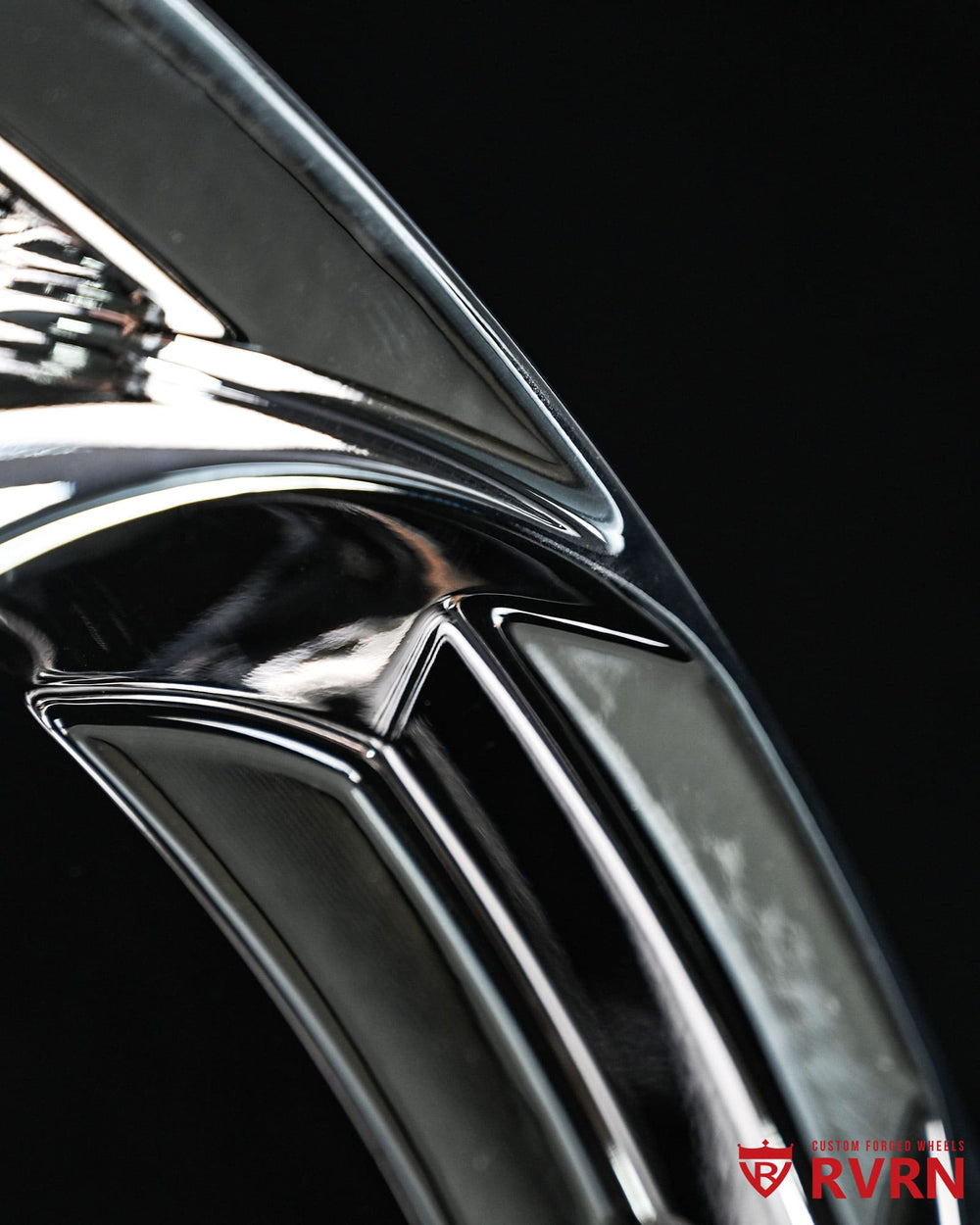 Chrome forged wheel spoke reflection detail by RVRN |