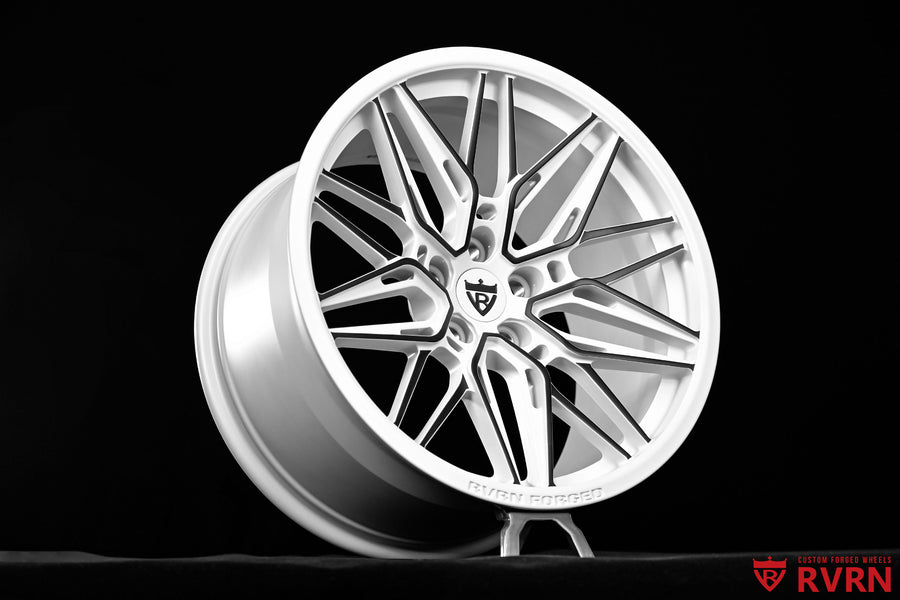 2023 Land Rover Defender 110 Matte Ivory White & Matte Black Y-Spoke Concave Forged Wheels: RV-MS808