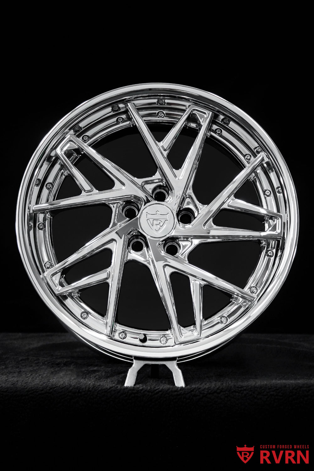 2023 Lexus IS 500 F SPORT on RVRN RV-DS74 custom forged chrome wheels with directional styling, 19x9 and 19x10 fitment