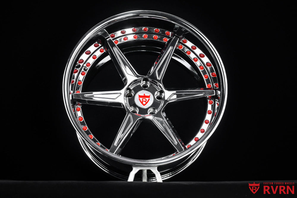 Side profile of RVRN RV-DC19 chrome 2-piece forged wheel