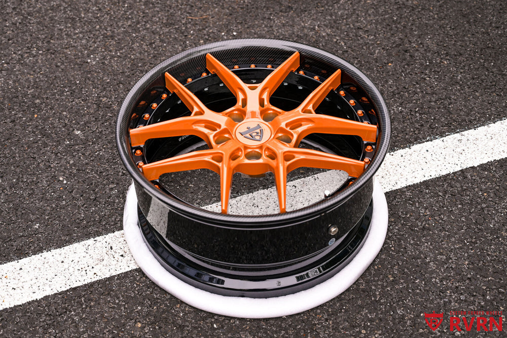 Side profile of RV-DR08D 18x8.5 forged wheels on 2023 Subaru WRX, design your own wheels