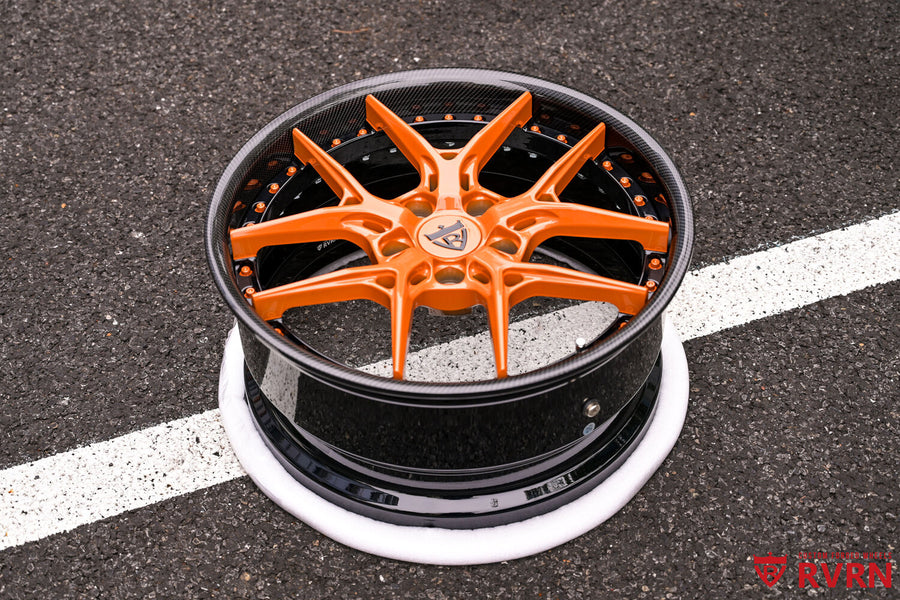 2023 Subaru WRX Limited Custom Orange & Black Forged Wheels: RV-DR08D
