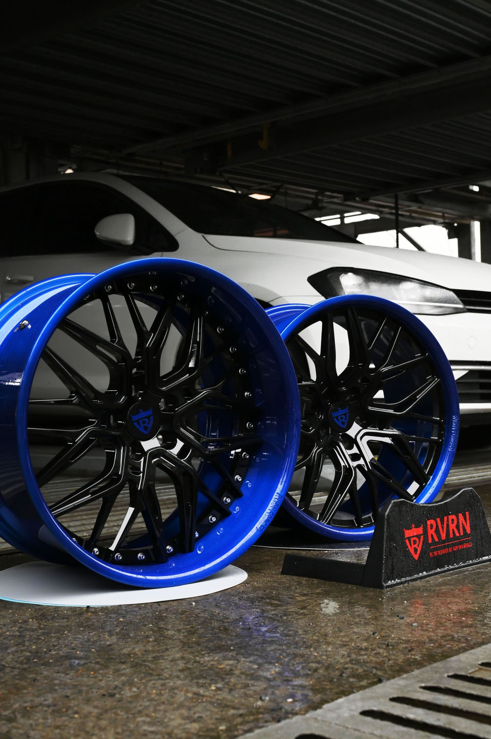 2023 BMW M3 Competition xDrive on RVRN RV-T081 forged wheels in Gloss Black Spoke with Transparent Blue Barrel (photo 03)