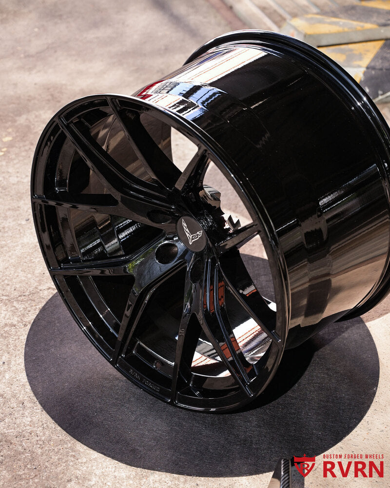 Corvette C8 Custom Wheels – RV-MC24 Black Concave Rims – RVRN WHEELS