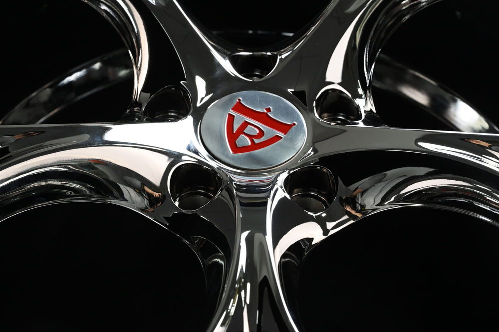 2023 Corvette C8 Z51 on RVRN RV-DS016 forged wheels in Chrome Spoke and Barrel with Red Screws (photo 02)