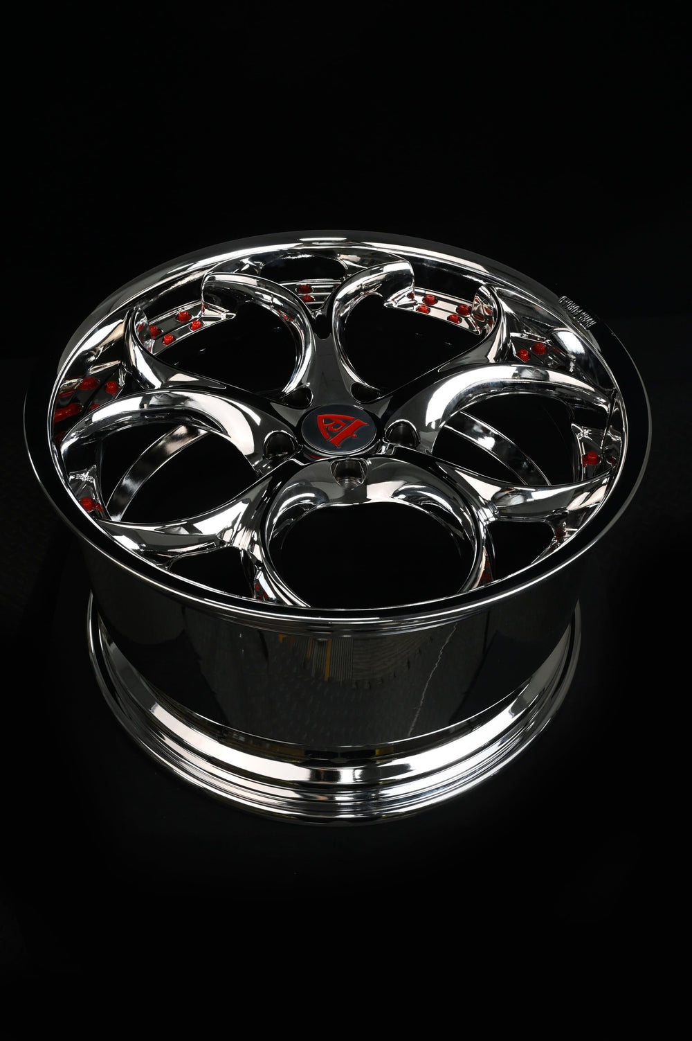 2023 Corvette C8 Z51 on RVRN RV-DS016 forged wheels in Chrome Spoke and Barrel with Red Screws (photo 04)