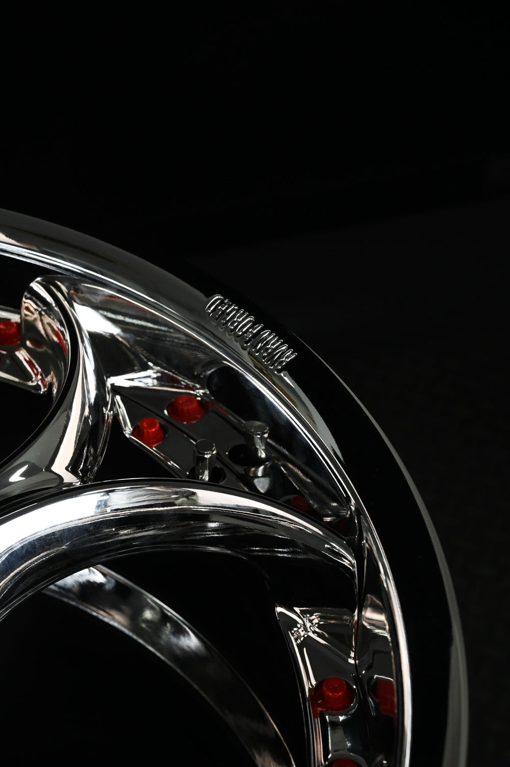 2023 Corvette C8 Z51 on RVRN RV-DS016 forged wheels in Chrome Spoke and Barrel with Red Screws (photo 05)