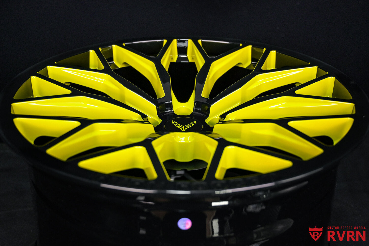 Custom 21x12 forged wheels perfect flush fitment on Corvette Stingray rear