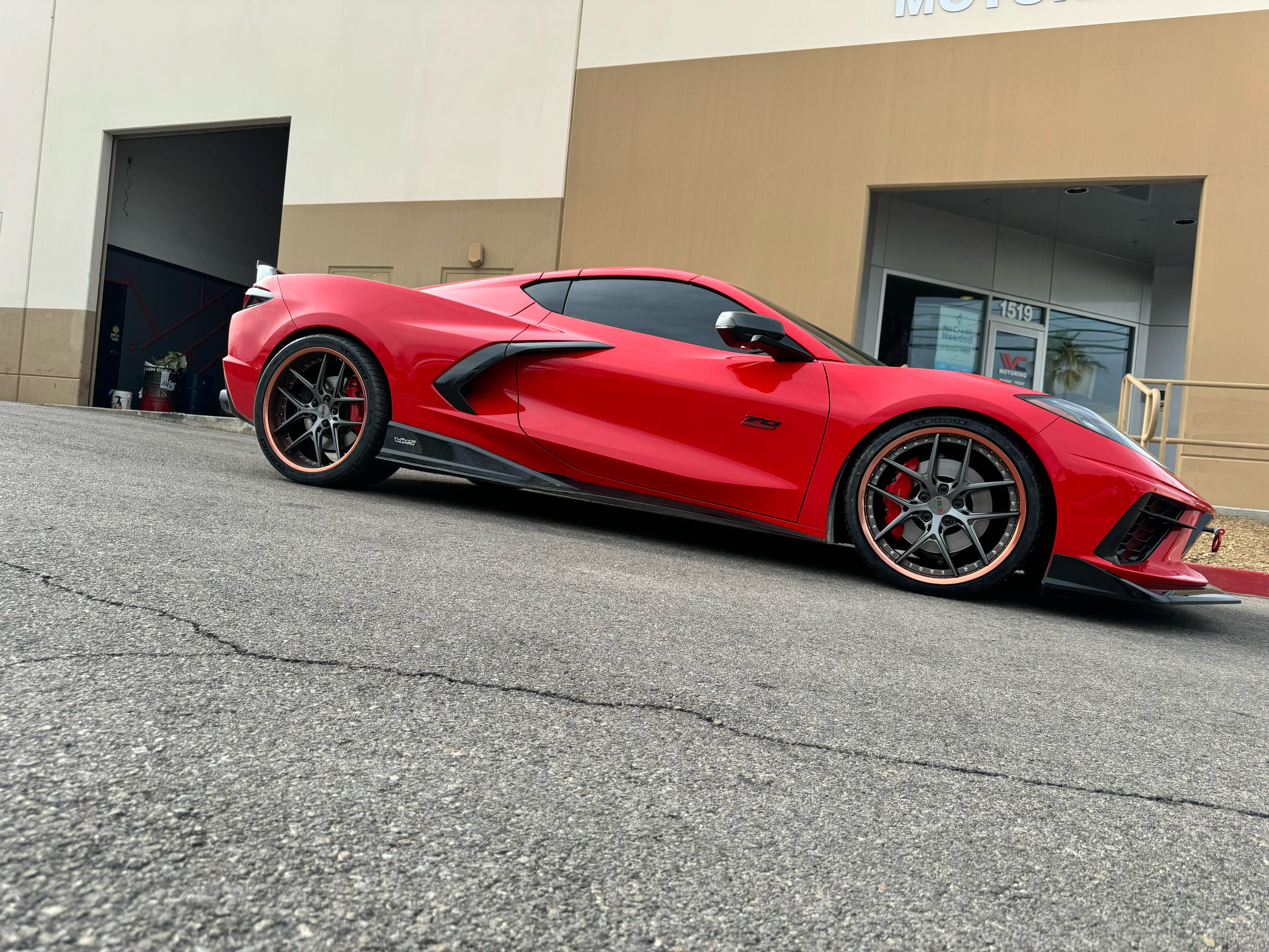 Corvette C8 Rims-Rose Gold and Gunmetal Custom Forged 2-Piece Wheels-RVRN RV-DR08D