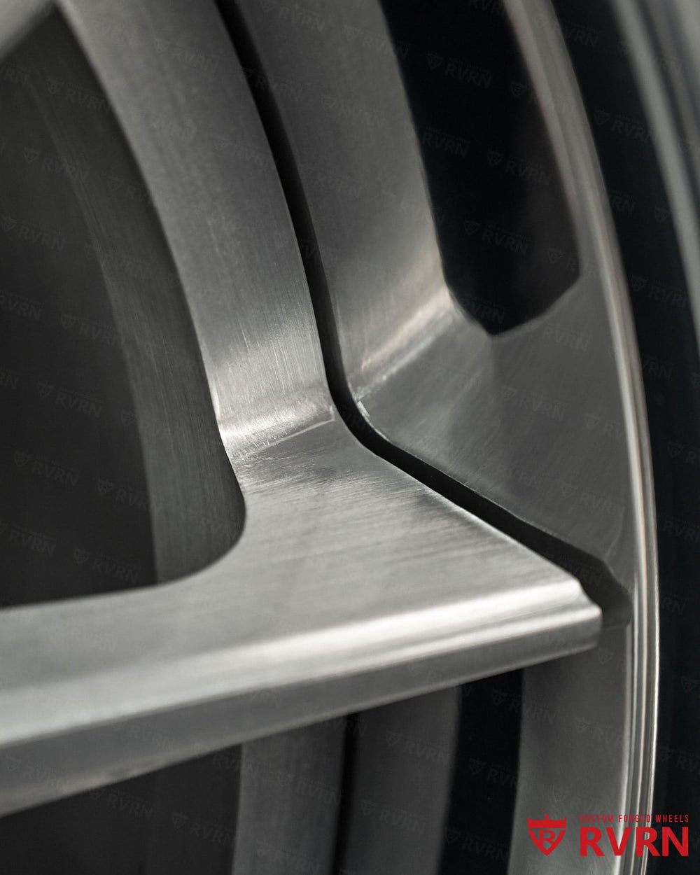 RVRN Corvette C8 forged wheels brushed aluminum barrel detail 20x10 front custom wheels