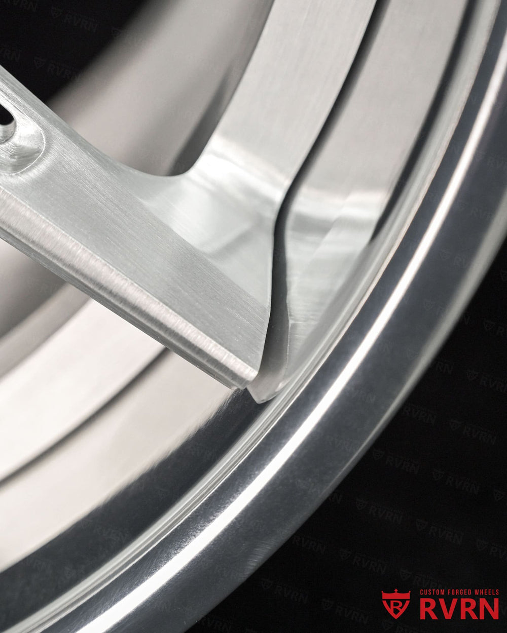 RVRN Corvette C8 custom build detail brushed spokes polished lip forged wheels