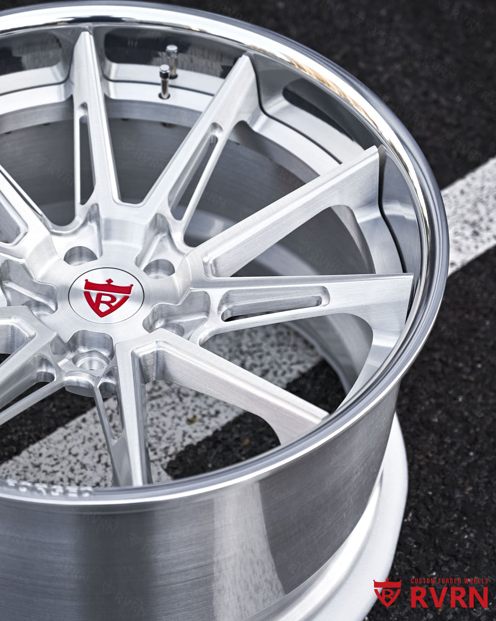 Corvette aftermarket wheels rear fitment 21x13 forged wheel polished lip aggressive stance