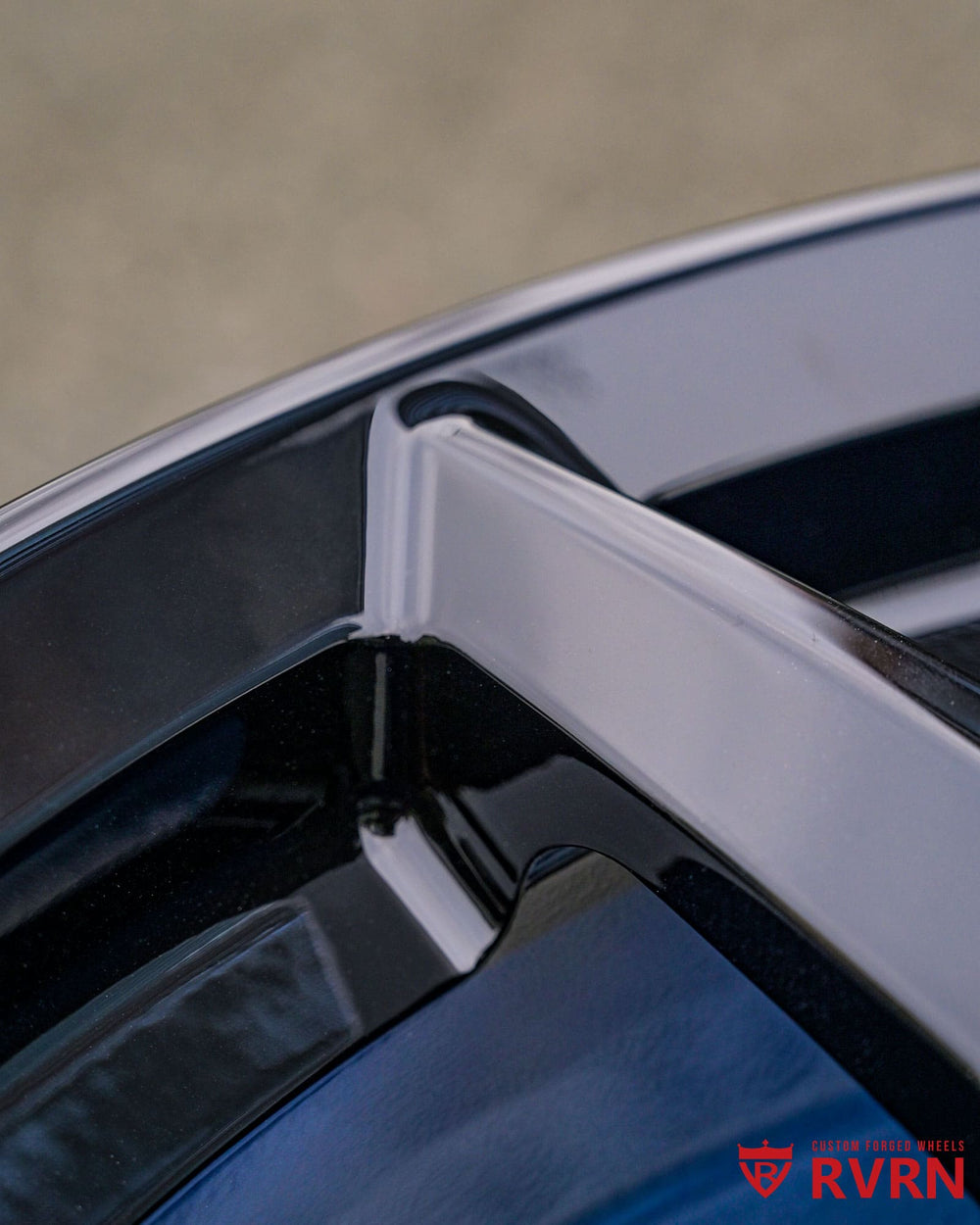 Riptide Blue inner barrel finish on RV-MC35 forged wheel, custom color option for Corvette C8 wheels