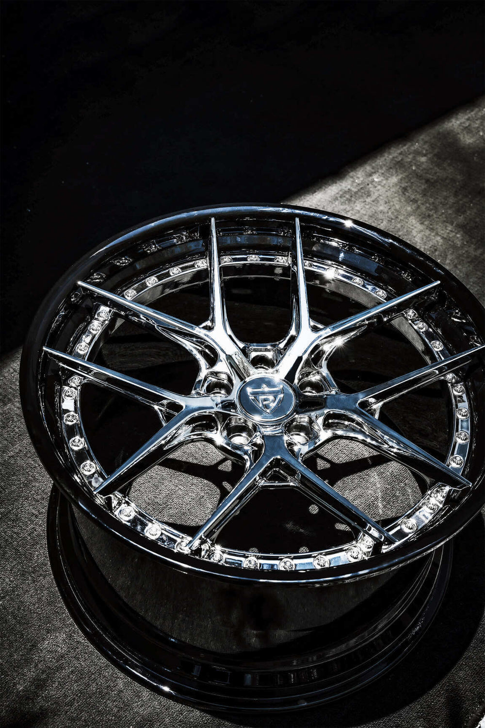 Chrome black custom forged wheel for 2024 Corvette C8 Stingray RV-DR08 by RVRN wheels